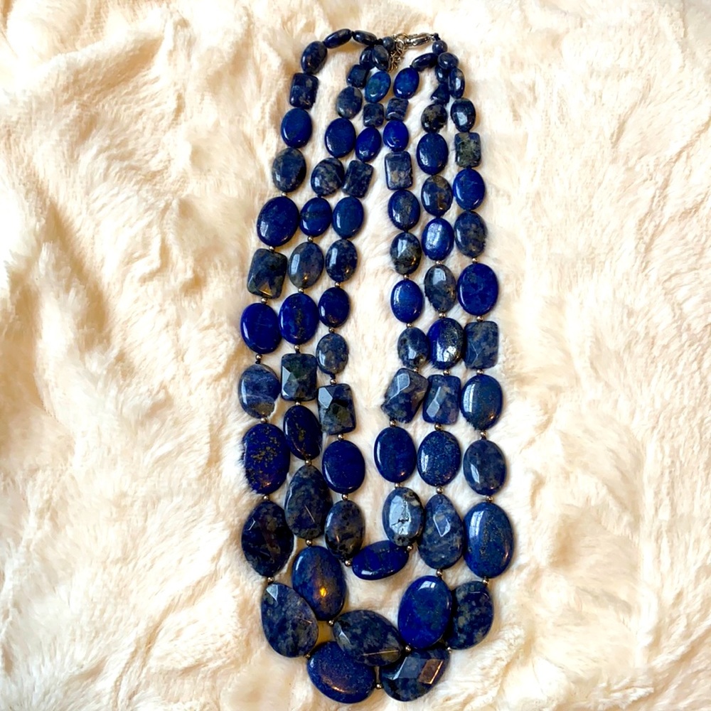 Lapis Lazuli 3-Strand Necklace